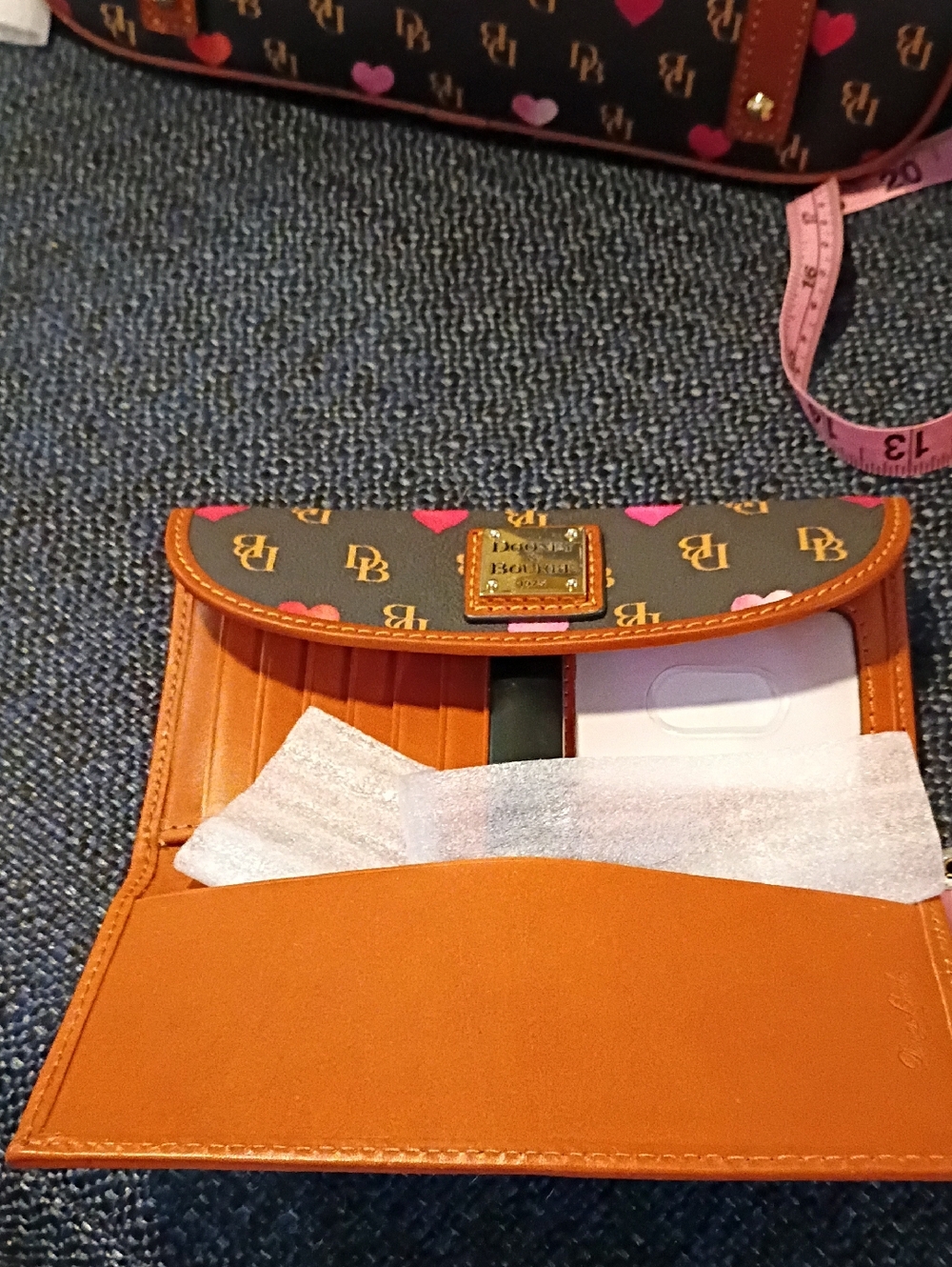 Dooney & Bourke Brown Heart Logo Dome Satchel with Matching Wallet - Picture 6 of 8
